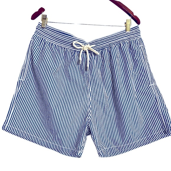 SOLID & STRIPED Other - Solid & Striped White and Blue Swim Trunks Size XXL